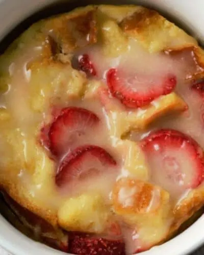 Strawberries and Cream Bread Pudding