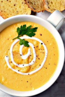 Butternut Squash Soup in a bowl.