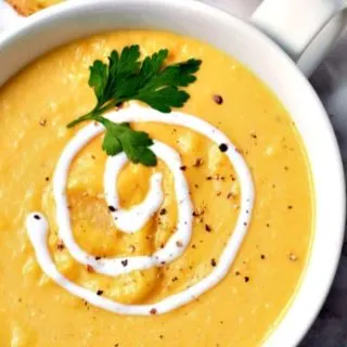 Butternut Squash Soup in a bowl.