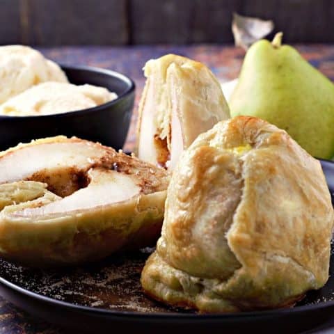 Puff Pastry Cinnamon Baked Pears Recipe serves 2