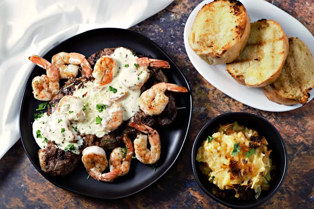 Ribeye Steak And Shrimp With Parmesan Sauce Applebee S Copycat Zona Cooks