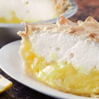 Lemon Meringue Pie on a plate.