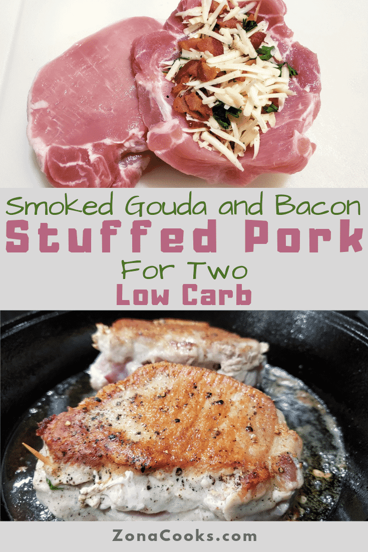 Smoked Gouda and Bacon Stuffed Pork Chops Recipe for Two.