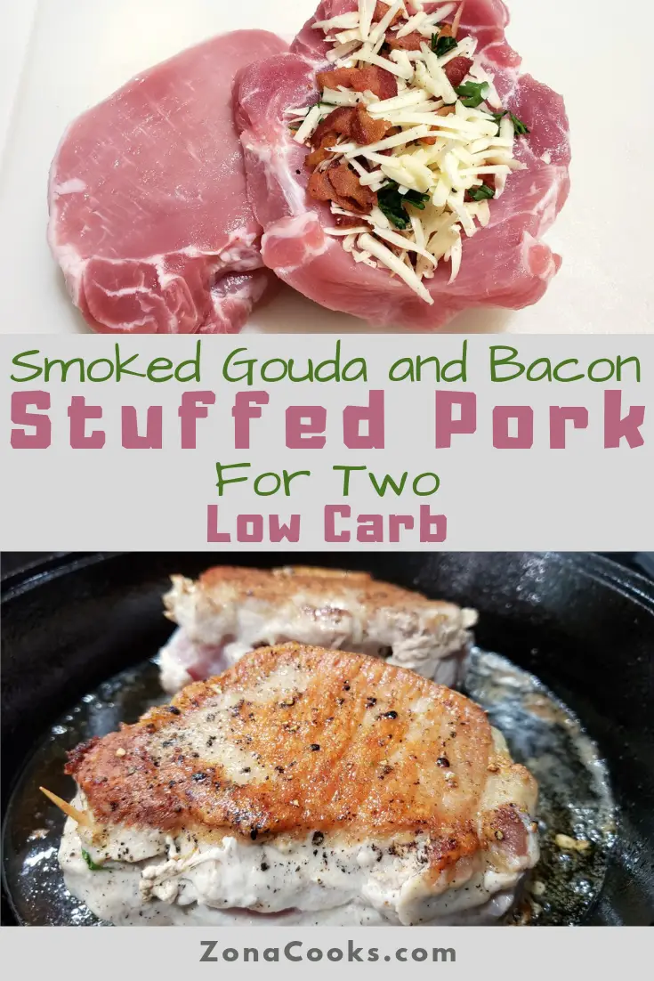 Smoked Gouda and Bacon Stuffed Pork Chops Recipe for Two.