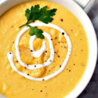 Butternut Squash Soup in a bowl.