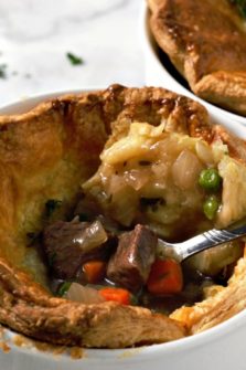Beef Pot Pies in two bowls.