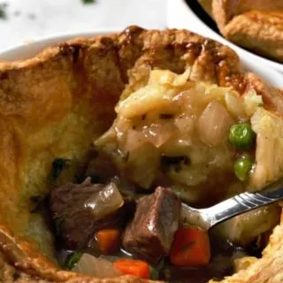 Beef Pot Pies in two bowls.