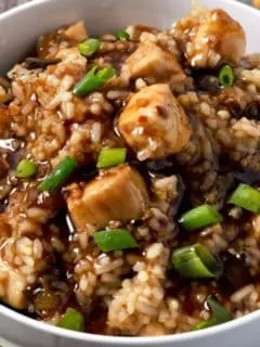 General Tso's Chicken in a bowl.