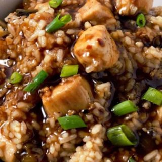 General Tso's Chicken in a bowl.