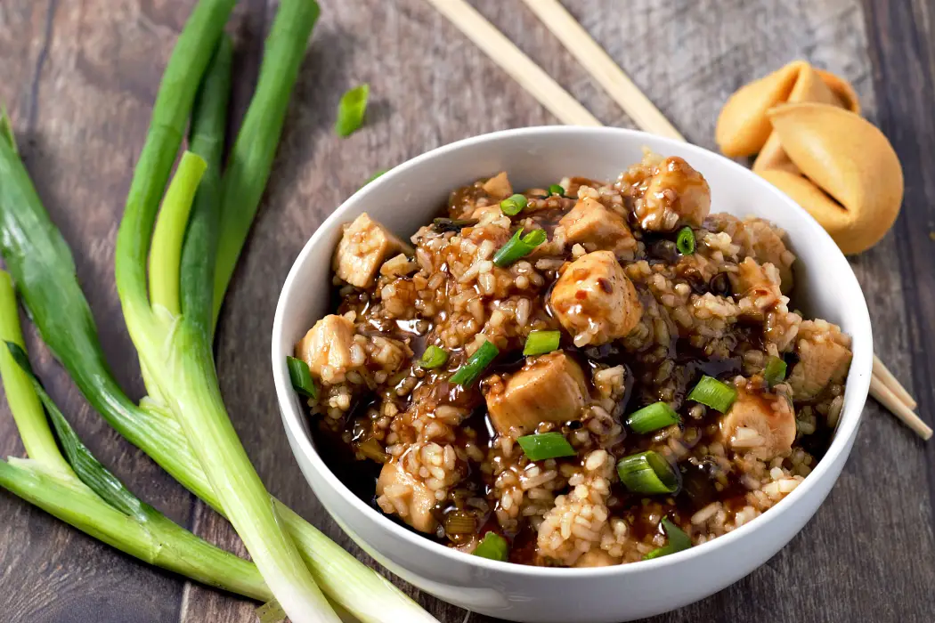 Easy One Pan General Tso's Chicken served in a bowl.