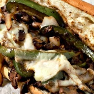 Ribeye Philly Cheesesteak Sandwich on parchment paper.