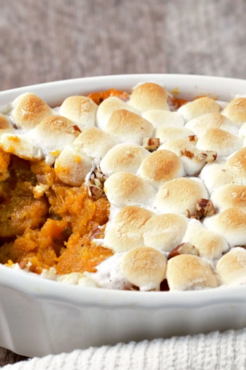 Mini Sweet Potato Casserole in a baking dish.