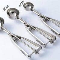 Ice Cream Scoop,Stainless Steel With Trigger Cookie Spoons,Melon Scoop Spoon Set of 3 (Small,Medium,Large)