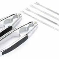 Seafood Cracker: BlizeTec Lobster, Crab and Nut Cracker Tool Set with Mini Forks (6 Pcs)