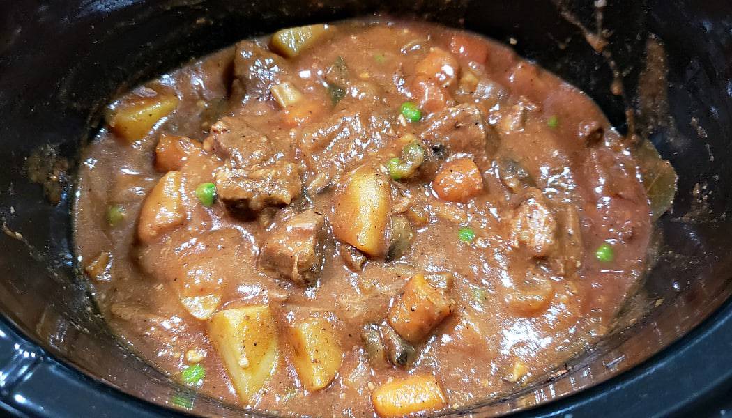 stew in a crockpot slow cooker