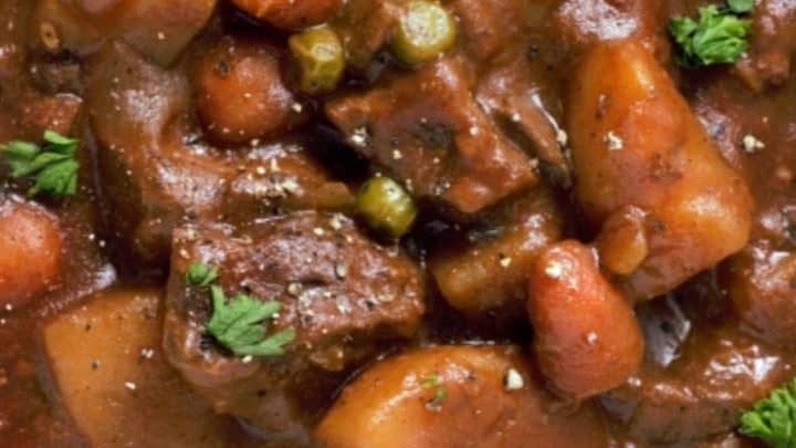 Beef Stew in a bowl.