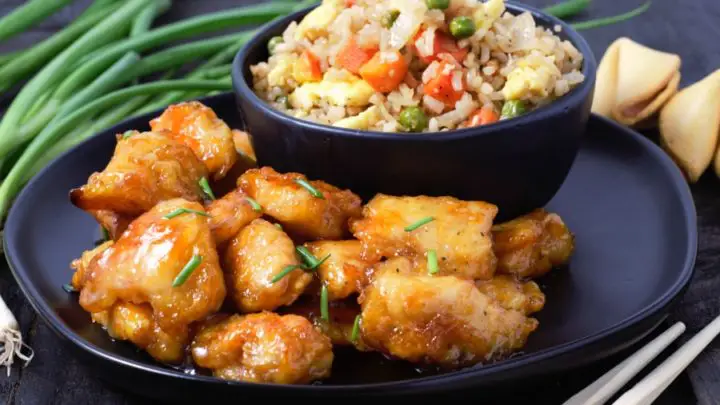 Baked Sweet and Sour Chicken with Homemade Fried Rice