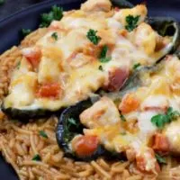 Chicken Stuffed Poblano Peppers