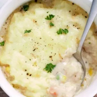 Chicken Shepherd's Pie in a casserole dish.