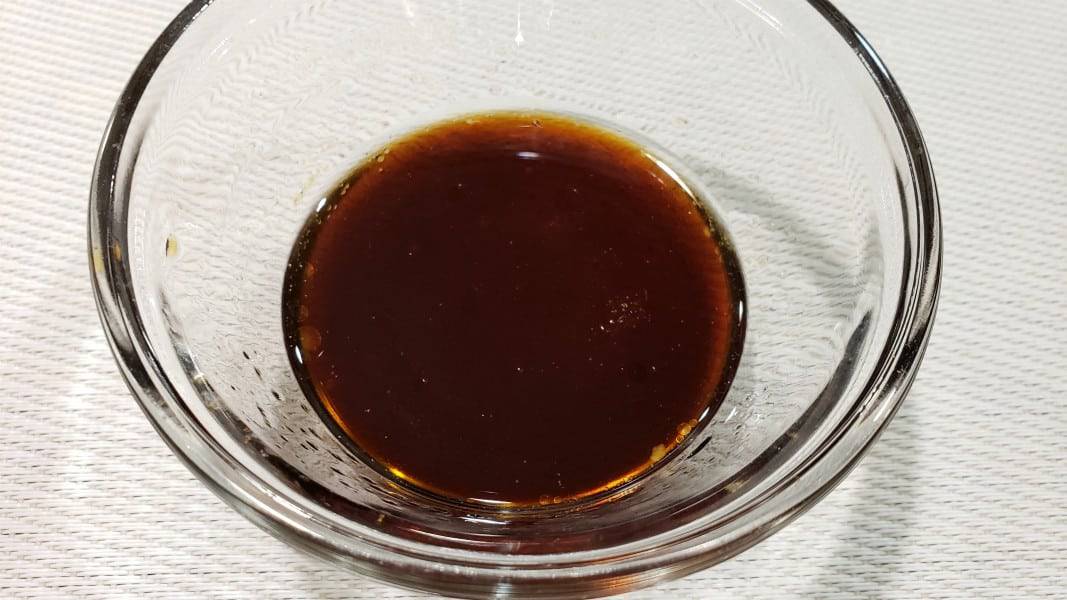 soy sauce, honey, and cooking oil in a small bowl