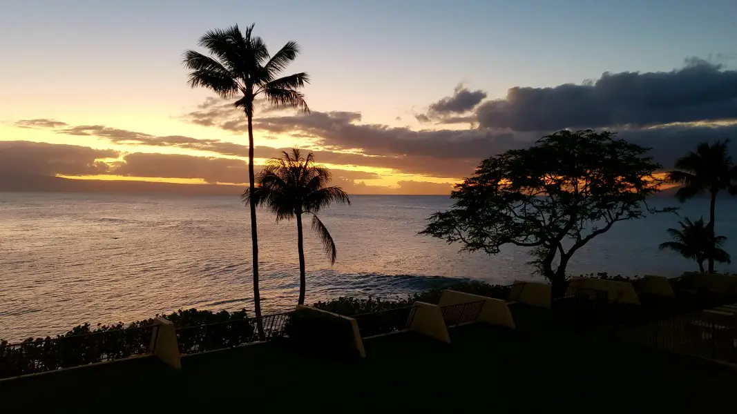 sunset view from our condo lanai