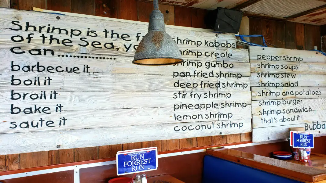 list of ways to cook shrimp at Bubba Gump Shrimp Co.
