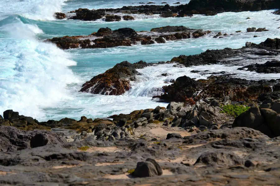 waves and lava rock along the Kapalua Coastal Trail