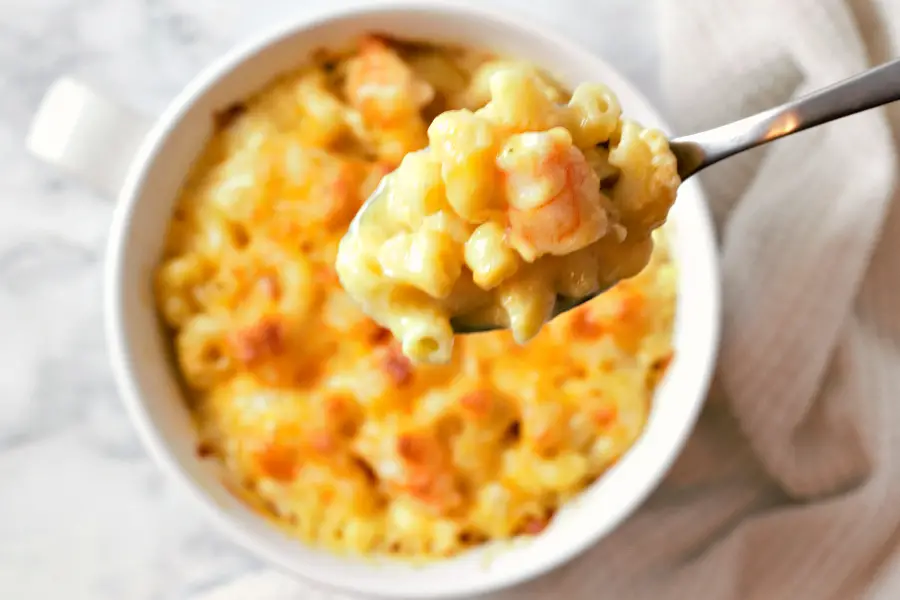 Seafood Mac and Cheese in a bowl