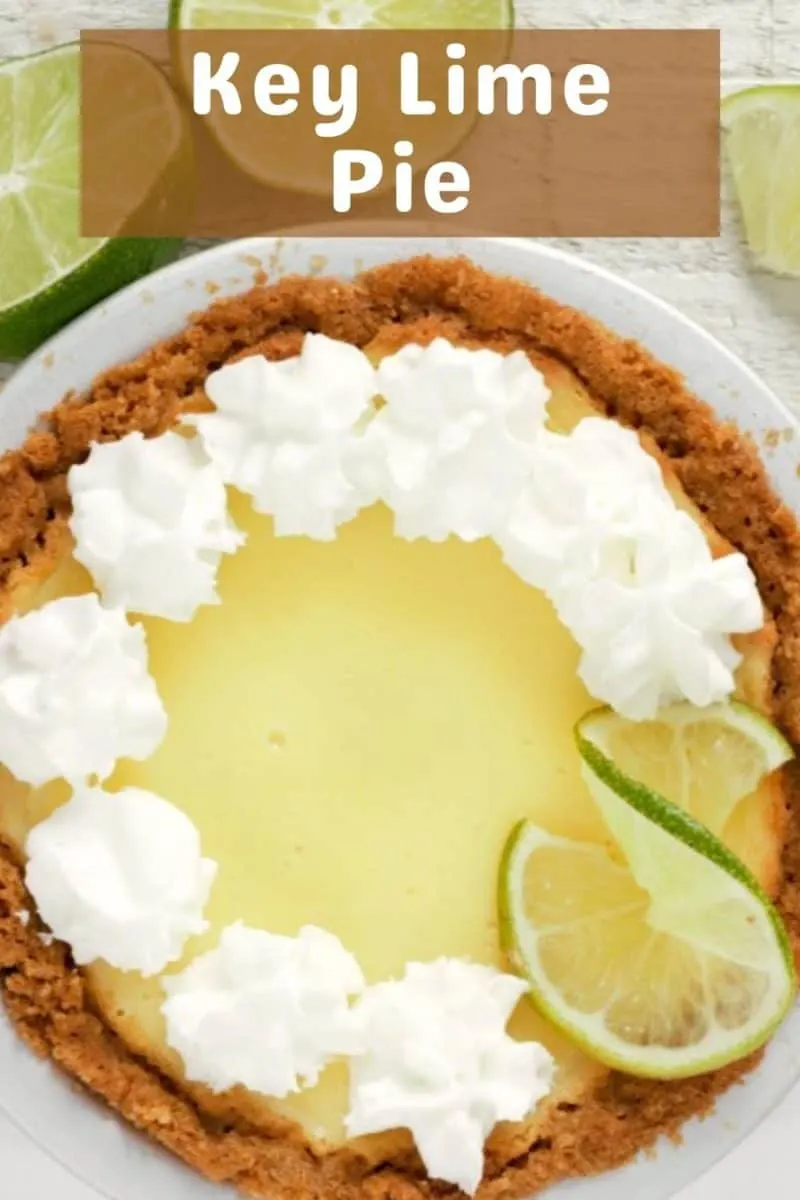a small Key Lime Pie in a pie tin.