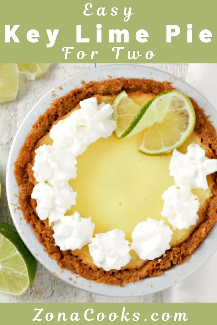 a graphic of Easy Key Lime Pie Recipe for Two