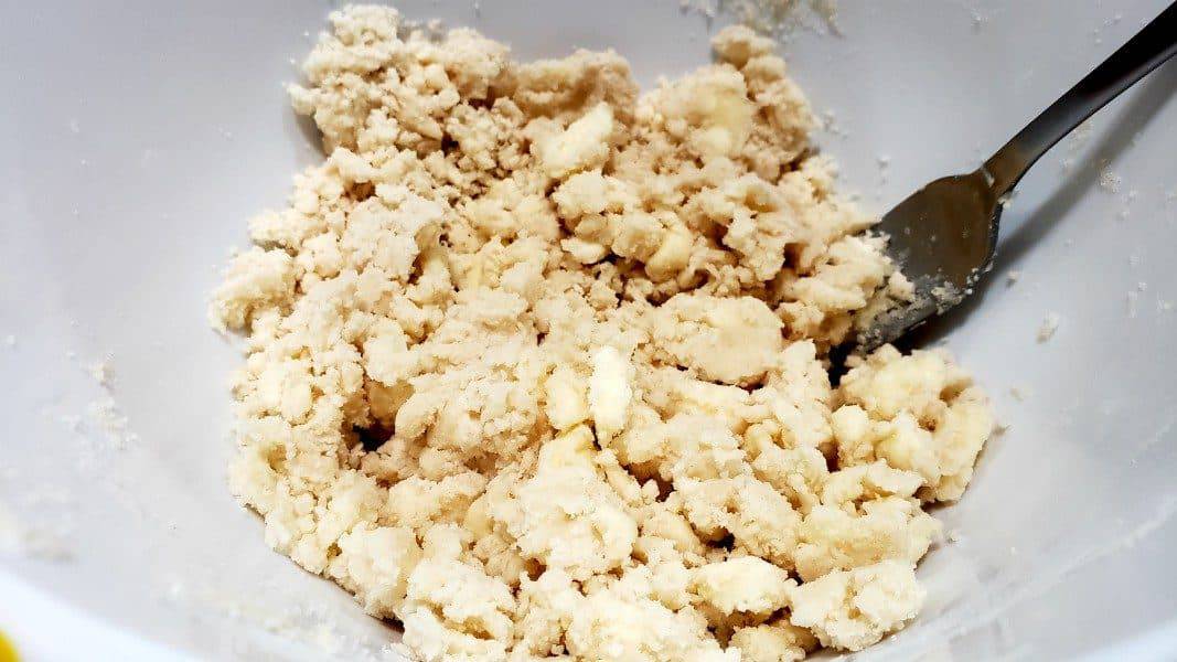 butter mashed into the flour mixture
