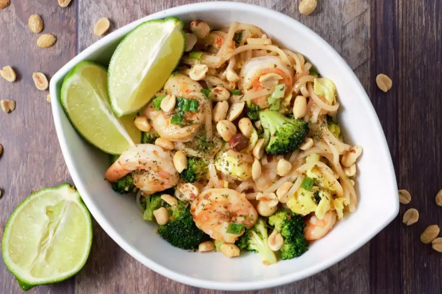 Seafood Pad Thai in a serving dish