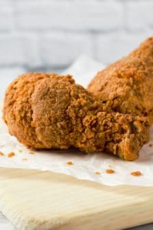 Fried Chicken on parchment paper.