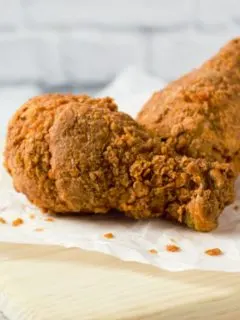 Fried Chicken on parchment paper.
