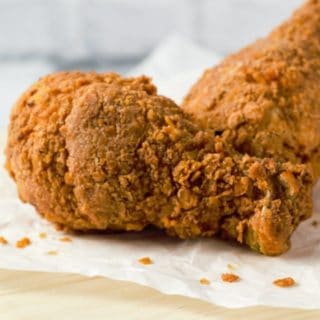 Fried Chicken on parchment paper.