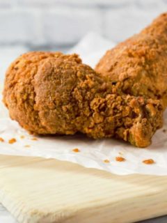 Fried Chicken on parchment paper.
