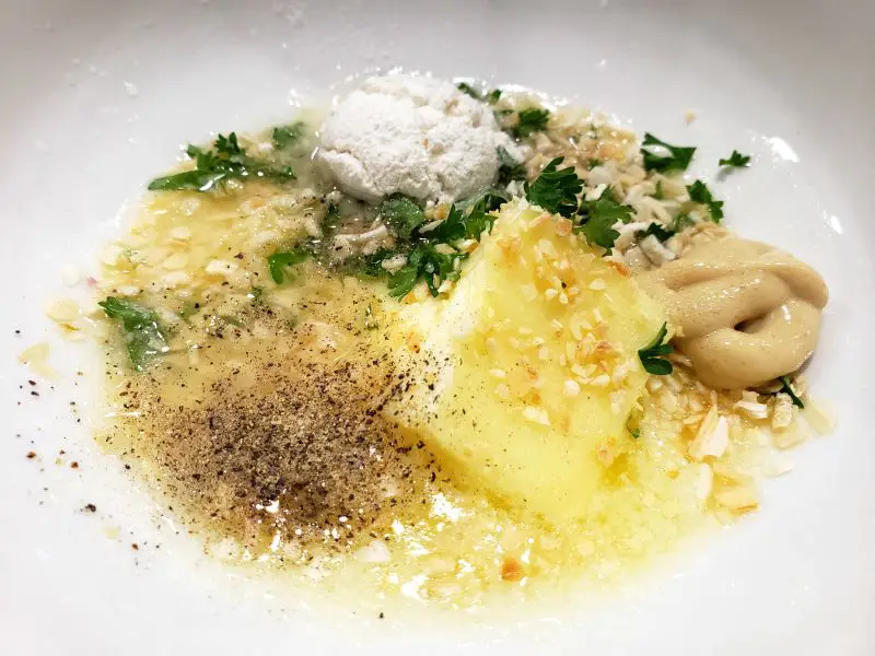 garlic butter ingredients in a bowl