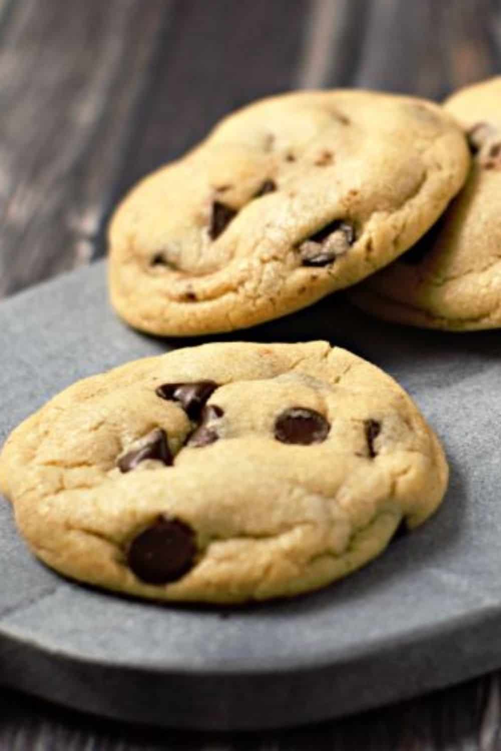 Chocolate Chip Cookies on a cutting board.