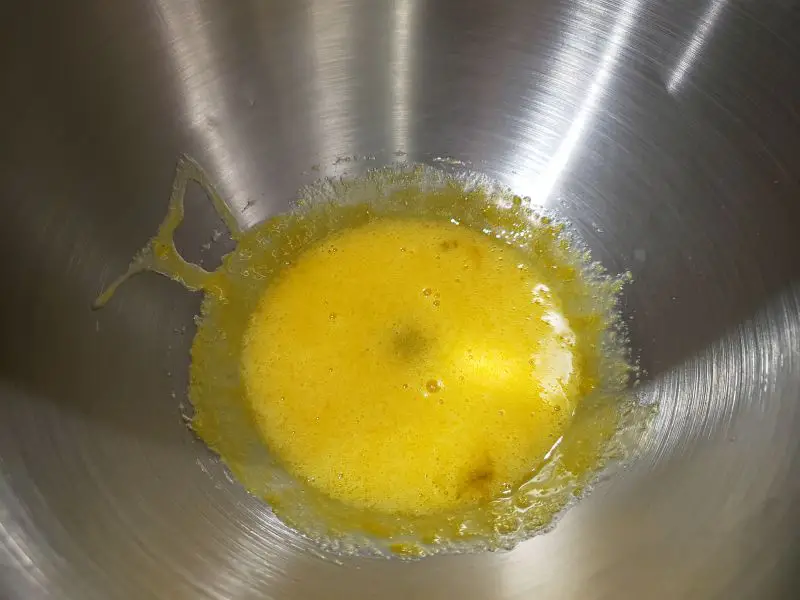 egg yolk and sugar mixed together