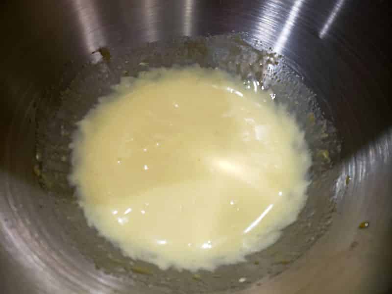 mascarpone cheese whisked into yolk mixture