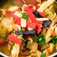 Chicken Fajita Soup in a bowl.