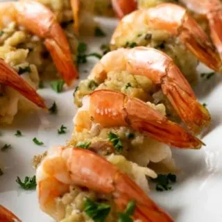 Stuffed Shrimp on a platter.