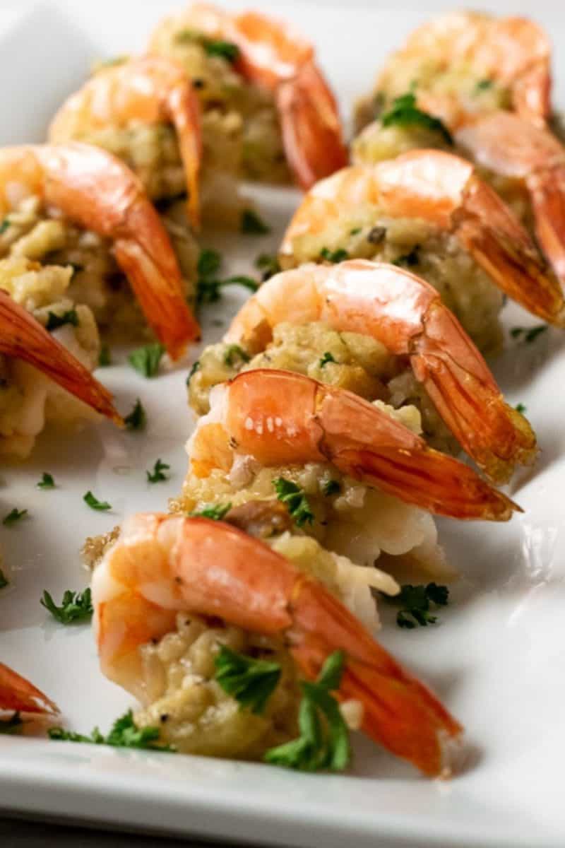 Stuffed Shrimp on a platter.