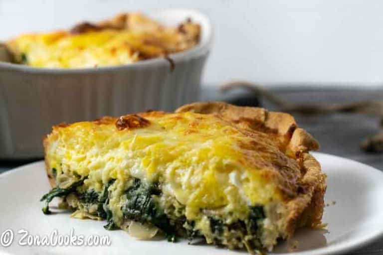 Spinach Artichoke Quiche for Two • Zona Cooks