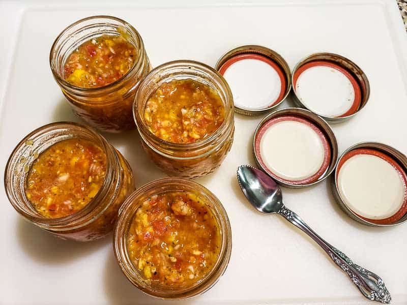 4 jars of tomato peach salsa