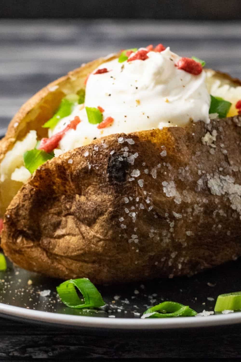 a Crispy Baked Potato on a plate.