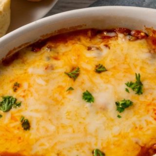 Grilled Chicken and Spinach Lasagna in a casserole dish.