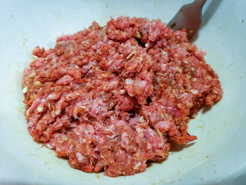 ground beef mixed with homemade taco seasonings
