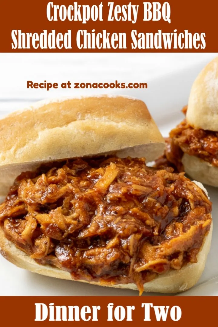 zesty bbq chicken on buns.