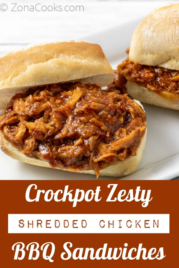 zesty bbq chicken on buns.